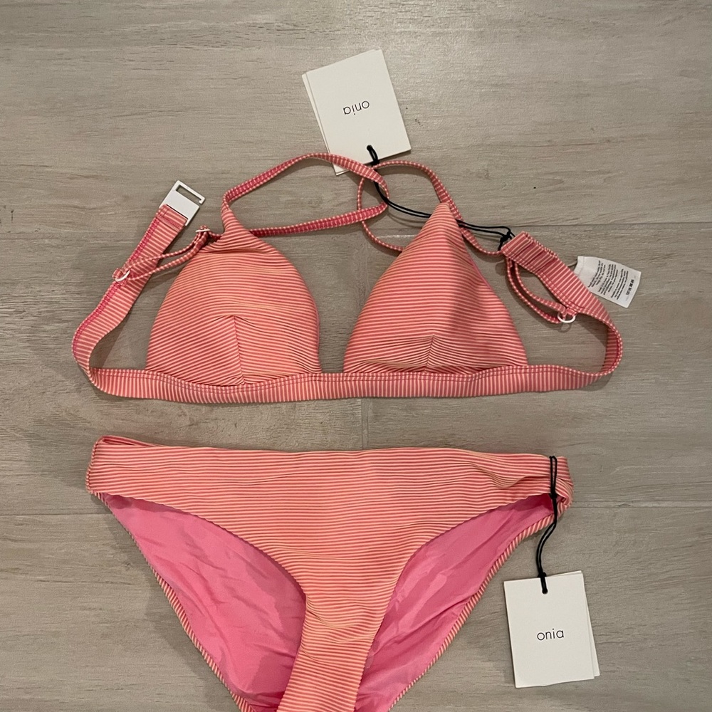 Onia Striped Bathing Suit Set